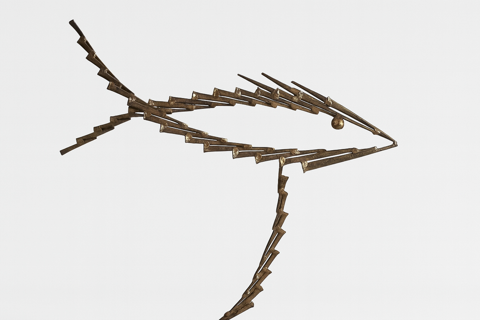 Brutalist Nail Sculpture, Fish (1960s)
