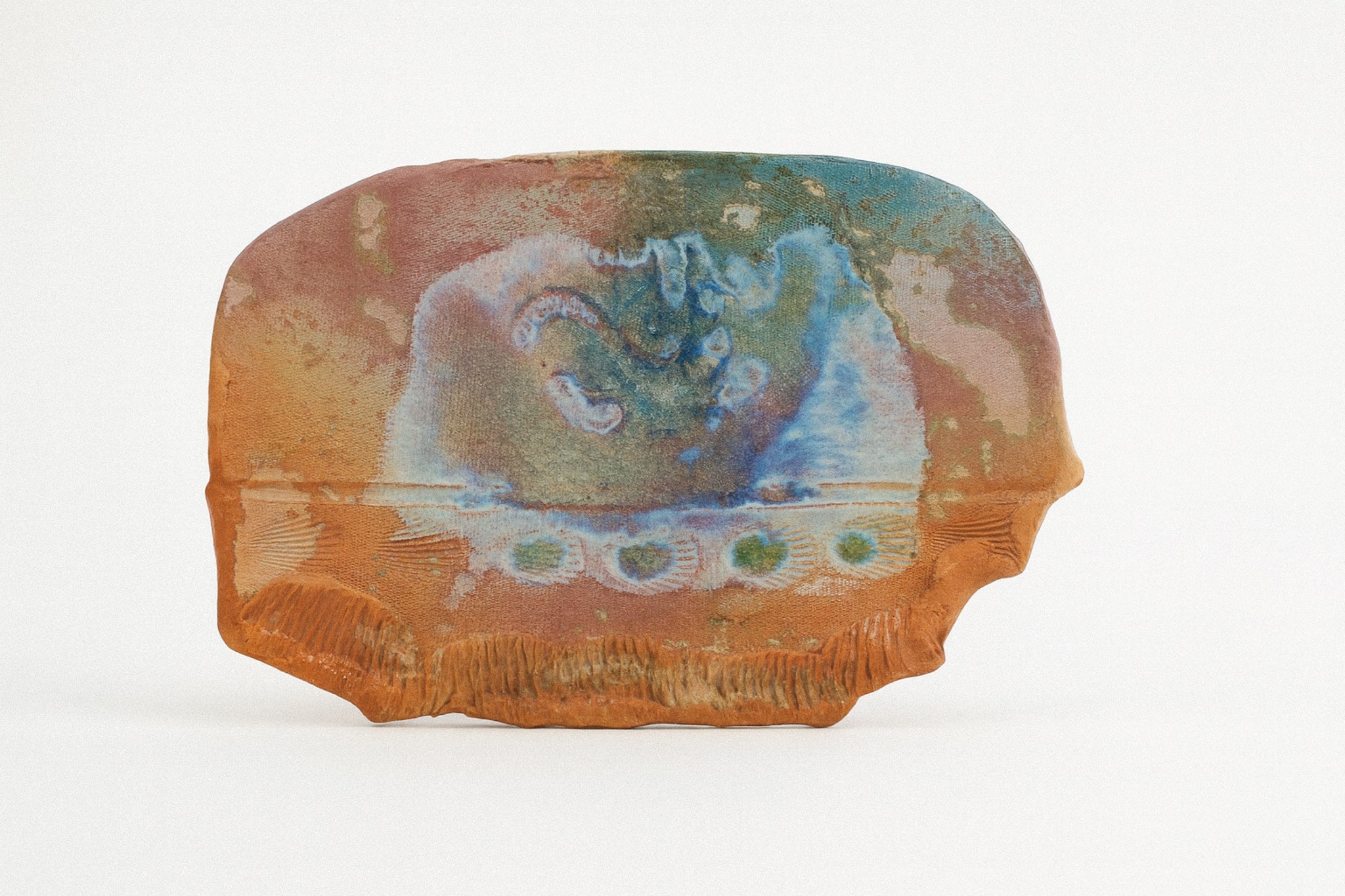 Raku Sorelo Platter — Tony Evans (1970s)