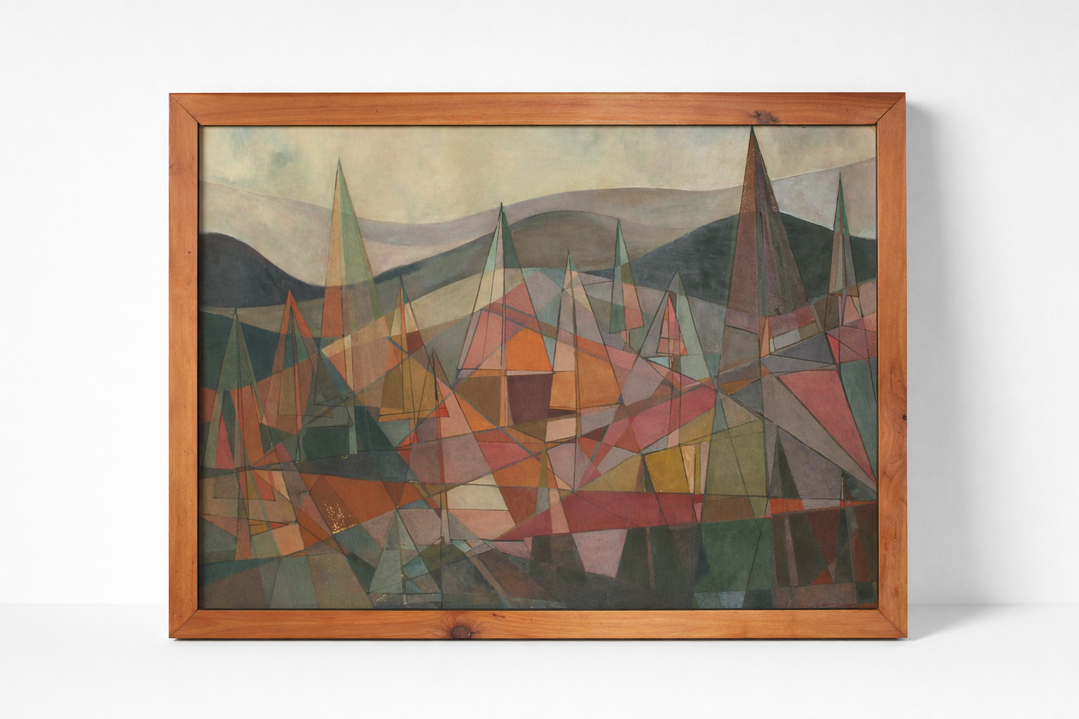 Landscapes of Time — Modernist Oil on Board (1960s)